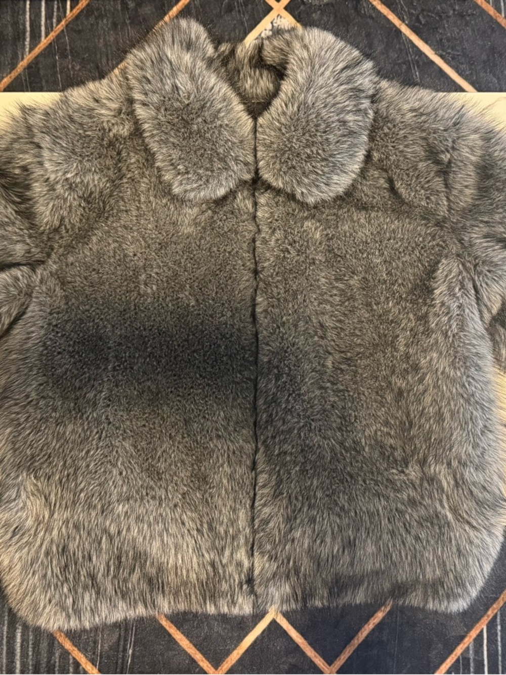 Gray Faux Fur Short Coat